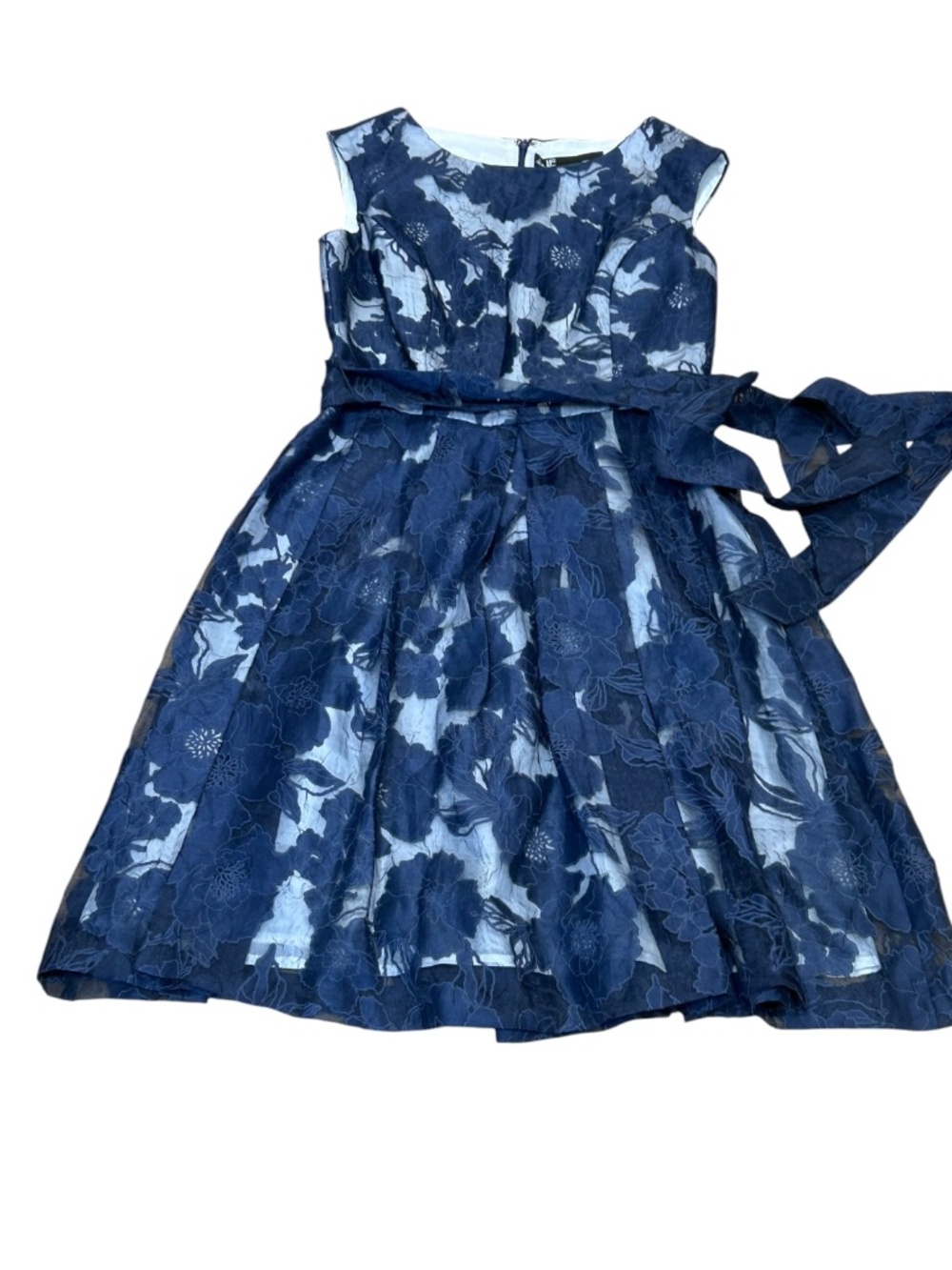 Leslie Fay Lace Dress Navy knee length Women's Size 10
